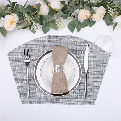 SHACOS Wedge Placemats Set of 4 Round Table Placemats Woven Vinyl Place Mats - Image 8