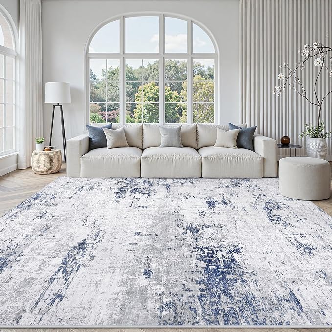 Area Rugs 9x12 Living Room: Large Modern Abstract Washable Rug Soft Indoor Anti by GENTDRIZZ