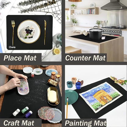 1.5MM Extra Thick Placemats Large Silicone Mat Heat Resistant Table Mat | 28" x - Image 6