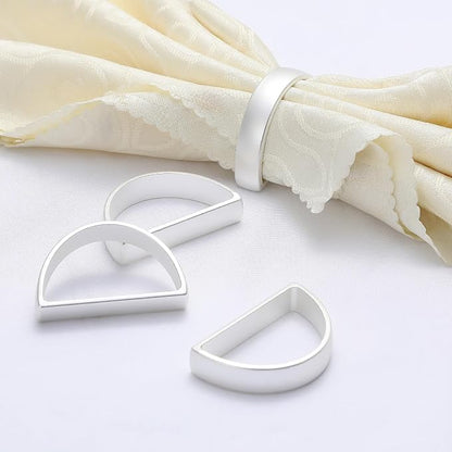 KPOSIYA Napkin Rings Set of 8, Metal Silver Napkin Rings Bulk - Image 3