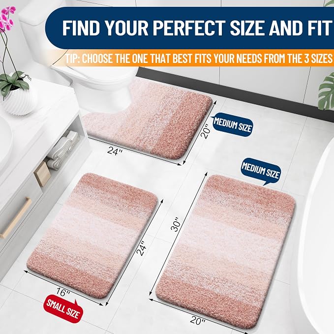 OLANLY Bathroom Runner Rugs Mat 70x24, Extra Soft Absorbent Microfiber Bath Rugs - Image 2