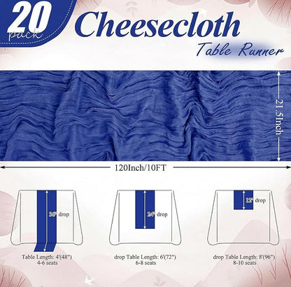 8 Packs Cheesecloth Table Runner 10FT Long Boho Gauze Fabric Table Runner - Image 4