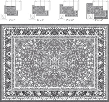 Lessymo 8 x 10 Area Rugs for Living Room, Machine Washable Area Rugs Boho Faux - Image 2
