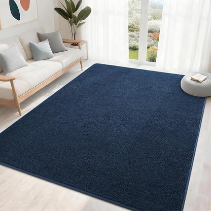 6x9 Feet Navy Blue Rug for Bedroom, Indoor Washable Memory Foam Rug for Living - Image 3