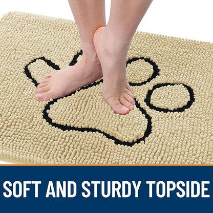 OLANLY Dog Door Mat for Muddy Paws 36x24, Paw Print Design, Absorbs Moisture - Image 4