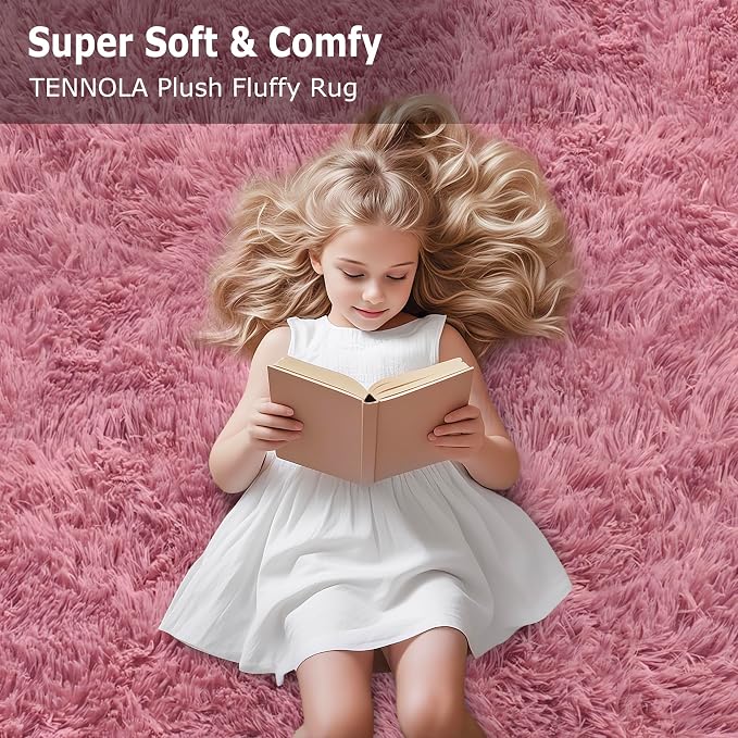 Soft Runner Rug for Bedroom Living Room, 2x6 ft Fluffy Blush Pink Rug for - Image 9