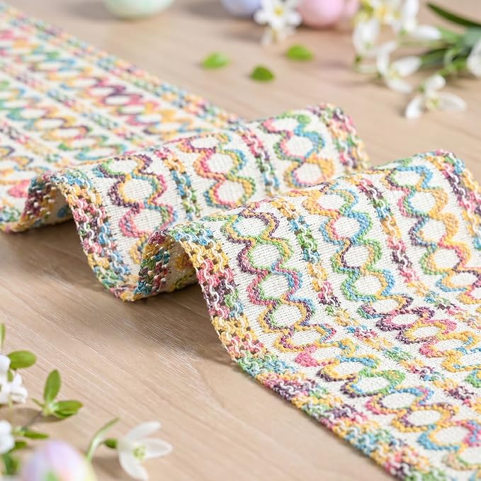 Artoid Mode Colorful Woven Farmhouse Hollow Table Runner 12x72 Inch | Holiday - Image 6