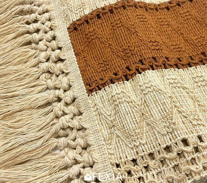 Boho Table Runner for Home Decor 12x48 Fall Coffee Table Decor Caramel | 48 - Image 3