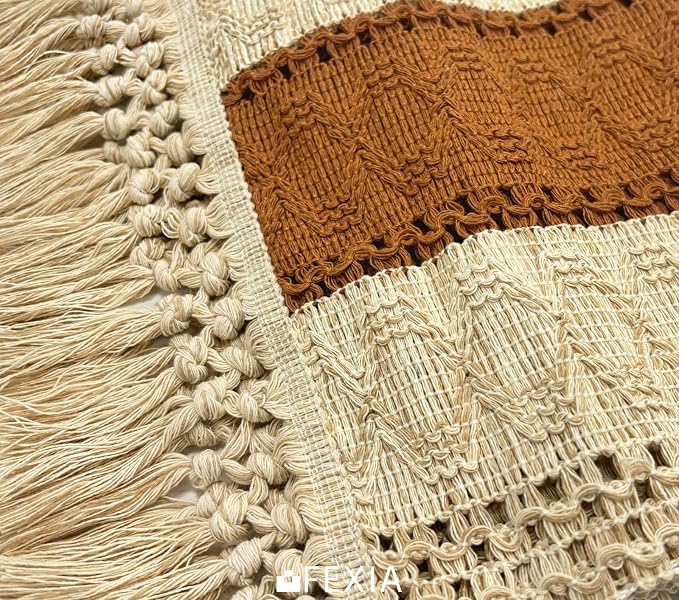 Boho Table Runner for Home Decor 12x90 Fall Coffee Table Decor Caramel | 90 - Image 3