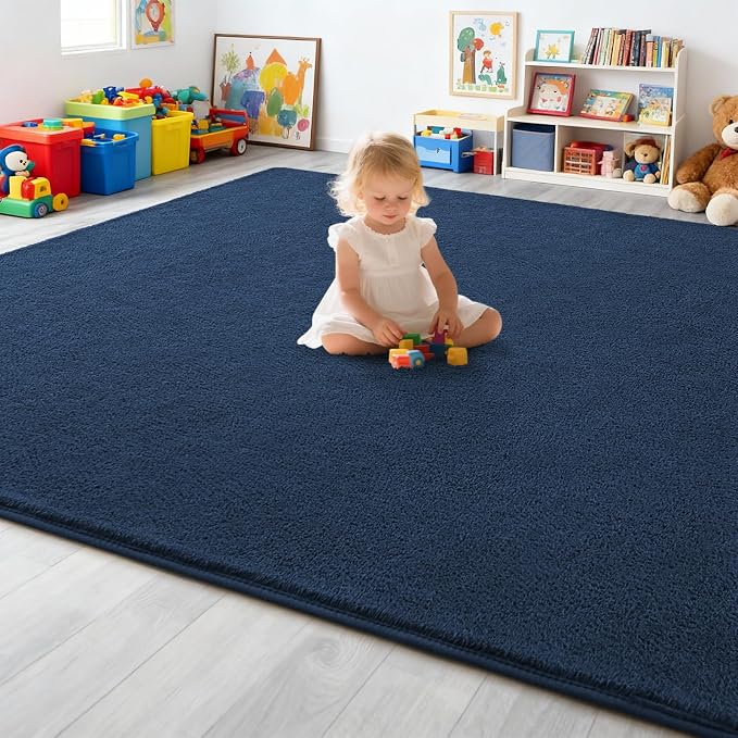 4x6 Feet Navy Blue Area Rugs for Bedroom, Indoor Washable Memory Foam Rug for - Image 7