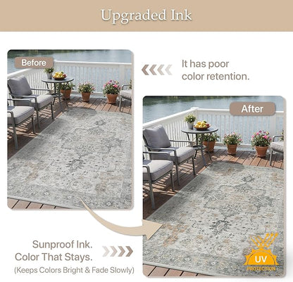 GENIMO Outdoor & Indoor Area Rug 3'x 5', Waterproof, Non-Shedding, Easy Cleaning - Image 5