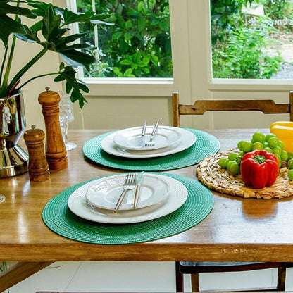 FunWheat Round Braided Placemats Set of 4 Table Mats - Image 4