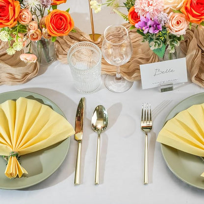 Alata Potter Champagne Gold 40-Piece Forged Silverware Set, Service - Image 2