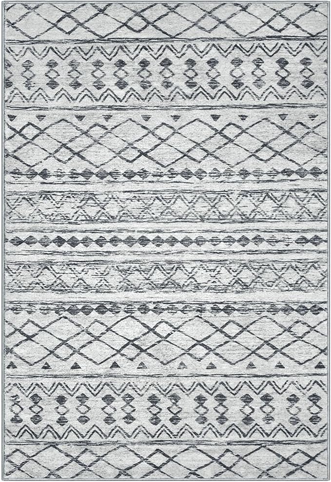 KUTA Moroccan 8x10 Rugs for Living Room Grey, Washable Boho Area Rug Non-Slip - Image 8