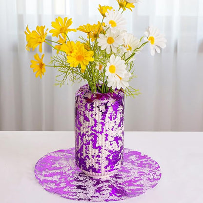 Snowkingdom 2 Pieces Purple Table Runner, Sequin Glitter Foil Metallic Thin - Image 7