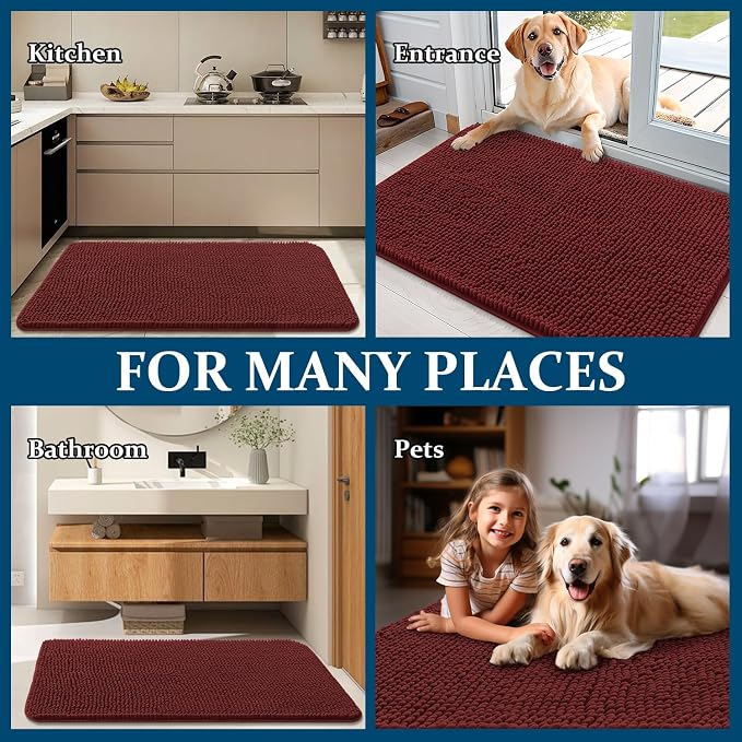 OLANLY Dog Door Mat for Muddy Paws 32x20, Absorbs Moisture and Dirt, Absorbent - Image 8