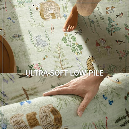 4x4 Round Bedroom Rug Washable: Living Room Rug Stain Resistant Non Slip Low - Image 3