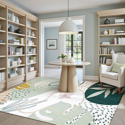 Lahome Green Washable Rugs 9x12 Living Room Rug, Non-Slip Backing Lightweight - Image 4