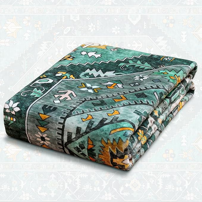 SERISSA Washable Rugs 9x12 Area Rugs, Large Non-Slip Boho Living Room Teal Rug - Image 7