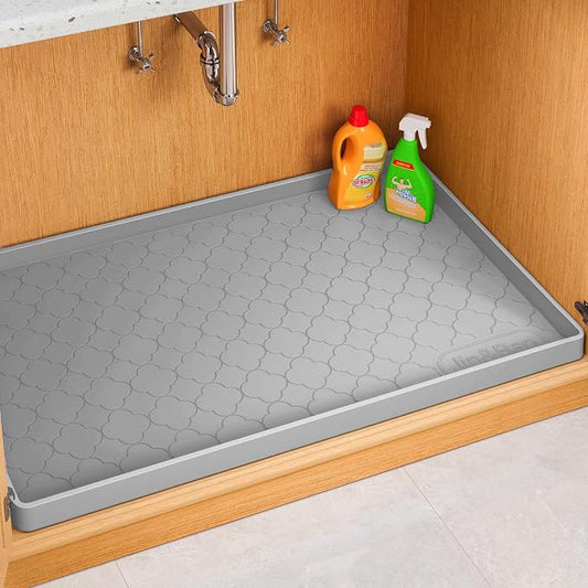Jin&Bao Waterproof Under Sink Mat 31" x 22", Thick Silicone Mat Cabinet by Jin%26Bao
