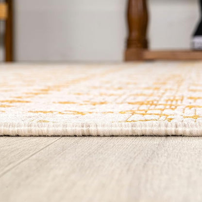 JONATHAN Y Moroccan Geometric Indoor Outdoor Area Rug 8X10 Cream/Yellow - Image 7