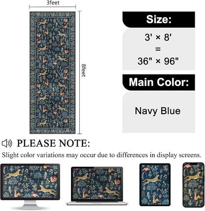 DUKINO 3x8 Washable Runner Rug, Low Pile Animal Print Non Slip Long Runner Rug - Image 2