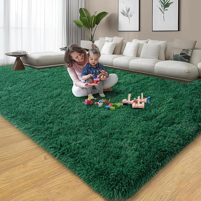 qulint 9x12 Area Rug for Living Room, Soft Shag Shaggy Large Rug for Bedroom - Image 7