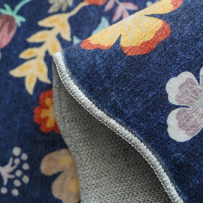 Washable 2'6x12 Hallway Runner Rug: Entryway Non Slip Floral Rug Farmhouse Soft - Image 5