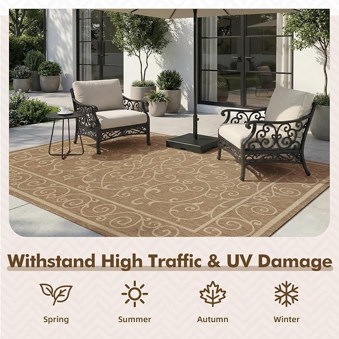 MontVoo-Outdoor Rug-Patio Rug 5x7 ft Polypropylene Indoor Outdoor Rugs Outdoor - Image 5
