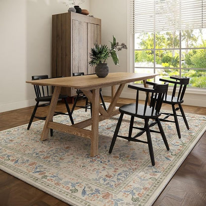 9x12 Area Rugs for Living Room: Washable Bedroom Rug Vintage Area Rug Stain - Image 6