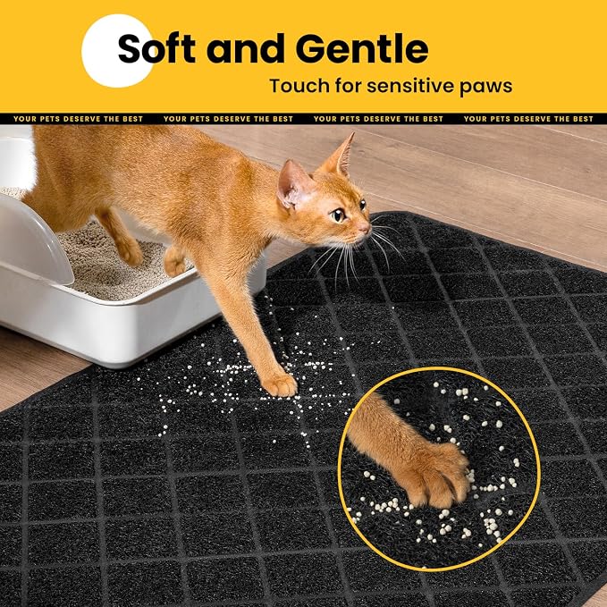Conlun Cat Litter Mat Litter Trapping Mat, Less Waste Cat Litter Box Mat - Image 5