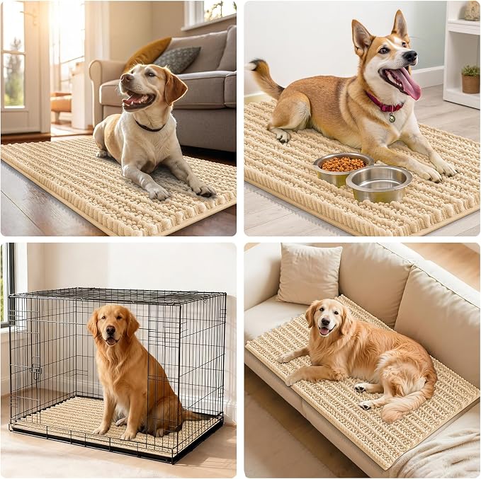 Smiry Dog Door Mat for Muddy Paws 24x16, Absorbent Dirt Trapper, Non-Slip - Image 7
