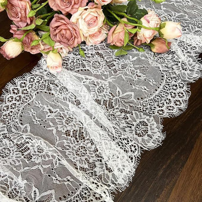 1 Pcs White Lace Table Runner 14 x 120 Inch Vintage Rustic Table Runner - Image 4