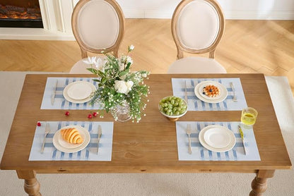 Leetaltree Geometric Print Blue Placemats Set of 8 - Image 7
