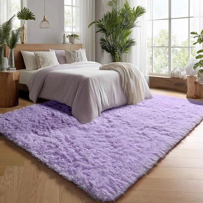 ONASAR Purple Rugs for Living Room Bedroom, 5x8 Fluffy Bedside Area Rug - Image 4