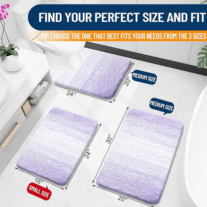 OLANLY Luxury Toilet Rugs U-Shaped 24x20, Extra Soft and Absorbent Microfiber - Image 2