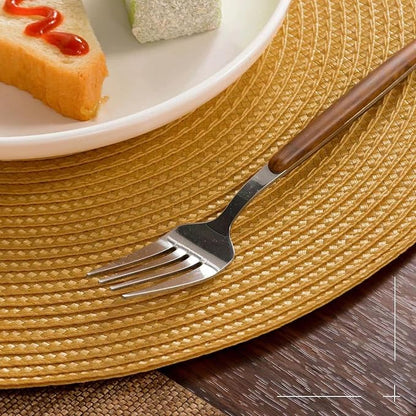 FunWheat Round Braided Placemats Set of 4 Table Mats - Image 6