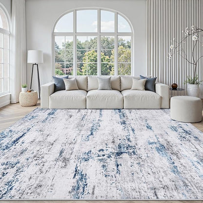 Area Rug Living Room Rugs: 9x12 Large Soft Indoor Carpet Modern Abstract Rug by GENTDRIZZ