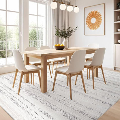 Nakagishi 9x13 Area Rugs Living Room: Washable Boho Large Neutral Soft - Image 6
