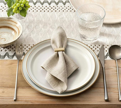 Macrame Side Trim Boho Woven Table Runner, Moss 12x72 Inch | Crochet Hollow - Image 2