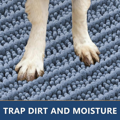 Smiry Dog Door Mat for Muddy Paws 30x20, Absorbent Dirt Trapper, Non-Slip - Image 4