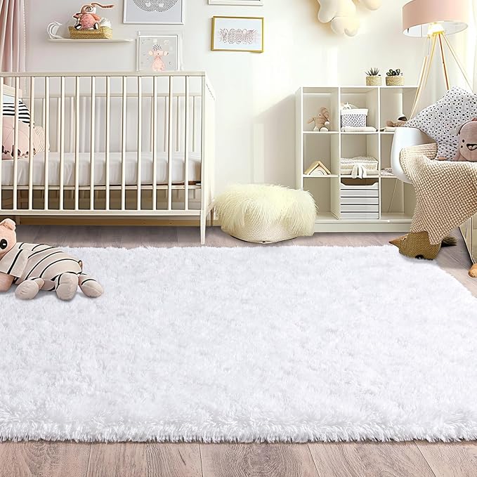 Fluffy Rugs for Bedroom Living Room, 4x6 Feet Indoor Modern Shaggy Area Rugs - Image 3