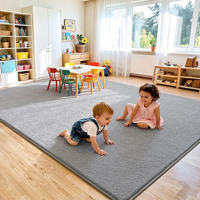 Keeko 4x6 Grey Area Rugs for Bedroom, Soft Modern Living Room Rug Indoor Non - Image 6