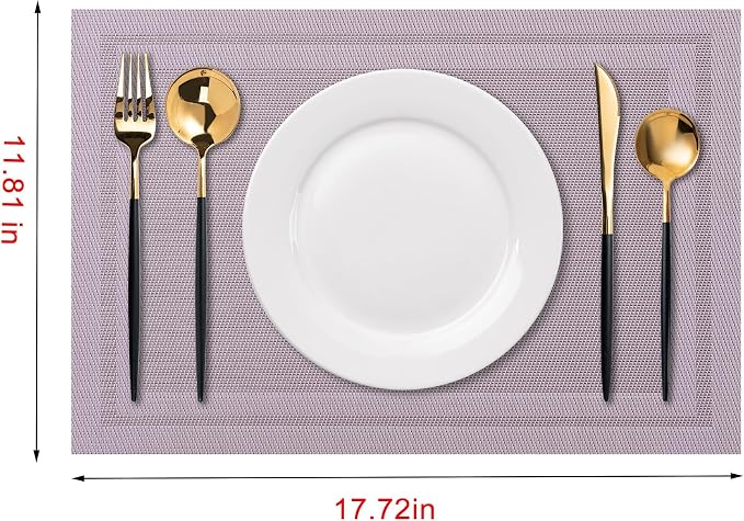 Placemats Set of 6 Washable Indoor | Outdoor Vinyl Place Mats - Image 2