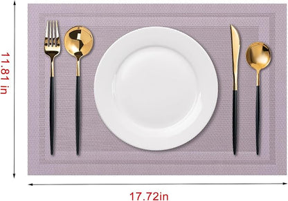 Placemats Set of 6 Washable Indoor | Outdoor Vinyl Place Mats - Image 2