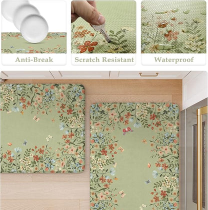 KIMODE Anti Fatigue Kitchen Mats 20"x59"+20"x32", Farmhouse Kitchen Rugs Sets - Image 7