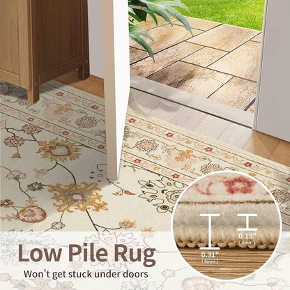 Rugxara Large 9X12 Rugs for Living Room Bedroom, Washable Rug, Vintage Boho - Image 9