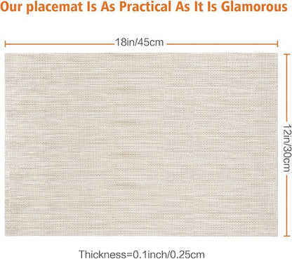 Placemats Set of 4, Vinyl PVC Heat Resistant Washable Placemats Set, Non Slip - Image 3