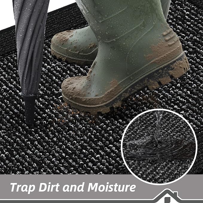 BEQHAUSE Indoor Door Mat 24" x 36", Dirt Trapper Door Mats Non-Slip Entryway - Image 3