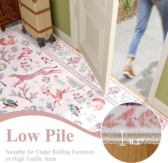 DUKINO 6x9 Rug, Washable Animal Living Room Rug - Image 8